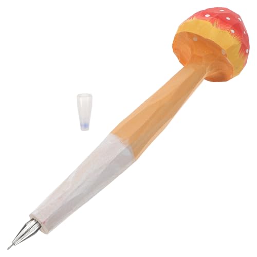 NUOBESTY Lustiger Kugelschreiber 0 5 Mm Niedlicher Pilzförmiger Stift Holzschnitzstift Kreativer Schreibstift Für Die Schule Büro Party von NUOBESTY