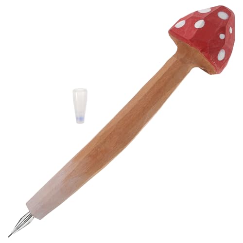 NUOBESTY Lustiger Kugelschreiber 0 5 Mm Niedlicher Pilzförmiger Stift Holzschnitzstift Kreativer Schreibstift Für Die Schule Büro Party von NUOBESTY