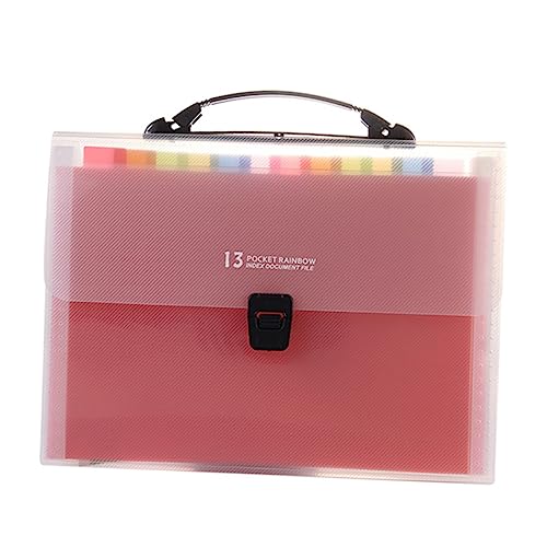 NUOBESTY Mappe aufbewahrungsdose storage boxes office organizer büro zubehör folder Akkordeon-Dateiordner tragbares Dokument A4 Aktenordner aus Papier Schulbedarf Dokumentenhalter Colorful von NUOBESTY