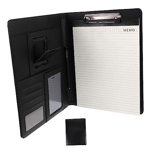 NUOBESTY Mappe kreditkartenhalter credit card holder Dokumenten-Organizer Geschäftsordner Sammelkartenhüllen professionelles notizbuch Aufbewahrungstasche fürs Büro Rostfreier Stahl Black von NUOBESTY