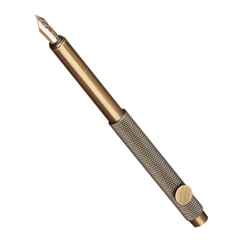 NUOBESTY Messingstift Retro-schreibstift Füllfederhalter Aus Messing Für Kalligraphie Tragbarer Kunststift Retro-messingbrunnen Tragbarer Kalligraphie-füllfederhalter Füller Brown Kupfer von NUOBESTY