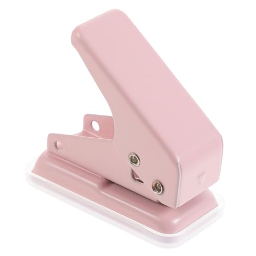 NUOBESTY Mini-Locher herz locher ein Locher 1-Loch-Stanzer einzel drei werkzeug Sammelalbum Lochbrecher für Büropapier einstellbarer Stempel professioneller Locher DIY-Stanzer Metall Rosa von NUOBESTY