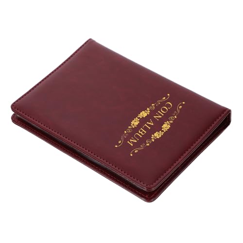 NUOBESTY Münzsammelbuch Gedenkmünzensammelbuch Rose Black Handel Karte Fall Fotoalbum Kollektor Halter Anzeige Sammelalbum Geld Inhaber Wert Staffelei Stehen Pvc Brown von NUOBESTY