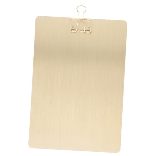 NUOBESTY Office-Dokumentenclip Klemmbretter für das Klassenzimmer Clips Notizblockhalter Klemmbrett mit Speicher Bindemittel ordner schreibtafel a4-Dateiclip Büro-Klemmbrett Metall Golden von NUOBESTY