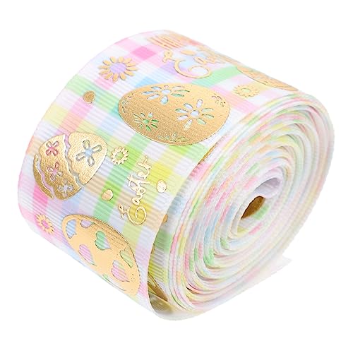 NUOBESTY Osterband Satinband Stoffbänder Materialband Frühlings-Ripsband Samtband geschenkband ostern ostergeschenk verpackung DIY Schleife für Ostern Band für Ostern Polyester Colorful von NUOBESTY