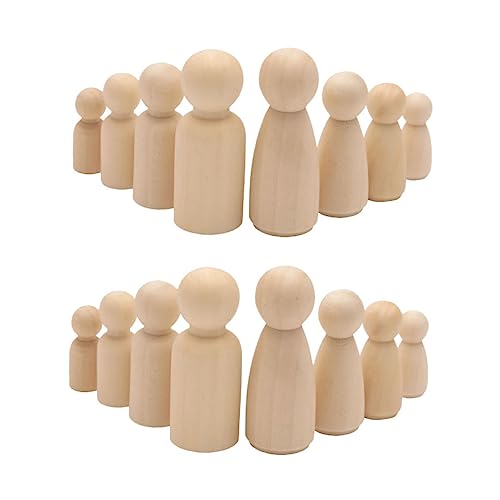 NUOBESTY Packung Mit 50 Stück Unfertige Puppen Babys Puppen Dekorativer Puppenkörper Burlywood-peg-puppe Puppen Für Kinder Puppe Malen Peg-puppe-marionette Puppenbau Peg-puppenkörper Bambus von NUOBESTY