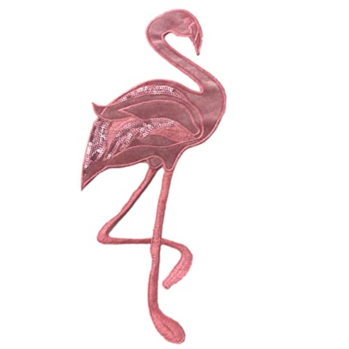 NUOBESTY Aufnäher mit Flamingo-pailletten-stickerei Dekorative Kleidungsflicken für Jeans Hemden Taschen von NUOBESTY