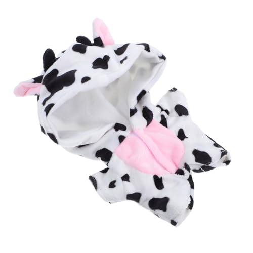 NUOBESTY Puppenkuh-Strampler Puppen Kleidung Puppen Klamotten Komfortable Puppenbekleidung Puppen Puppen Outfit kaufen Puppen-Kuh-Kostüm 20cm Puppen-Kuh-Outfit kurzer Plüsch von NUOBESTY