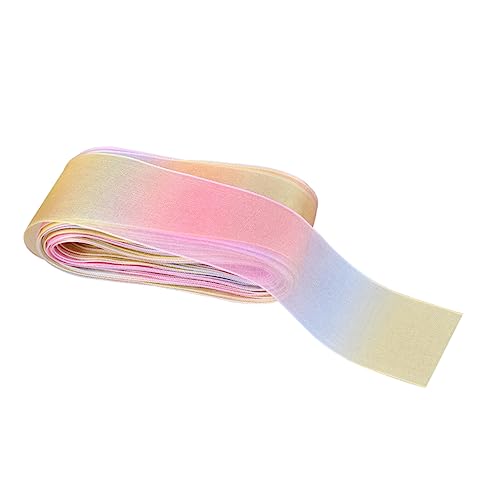 NUOBESTY Regenbogen-diy-band Stoffband Haarschmuck Geschenkband Poly-mesh-band Bäckereiband Schärpenbänder Geschenkkorbband Partybänder Bogenband Kuchenband Weißes Band Kopfschmuck Chiffon von NUOBESTY