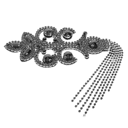 NUOBESTY Retro Dekorative Schulterstempel Retro-schulterabzeichen Schulterpolster Für Damenbekleidung Schulterquaste Aus Strass Kostüm Schulterklappen Fransen Epaulette Strasssteine Black NUOBESTY Retro Dekorative Schulterstempel Retro-schulterabzeichen Schulterpolster Für Damenbekleidung Schulterquaste Aus Strass Kostüm Schulterklappen Fransen Epaulette Strasssteine Black von NUOBESTY