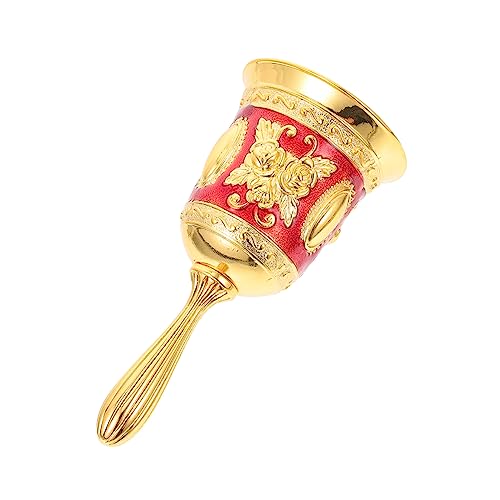 NUOBESTY Rosen glocken shöne bescherung wedding bells zinkleimverband tischklingel Hausdekoration Kundenbedienung Glocke Kundenklingel dekorative Handglocke Stabglocke Zinklegierung rot von NUOBESTY