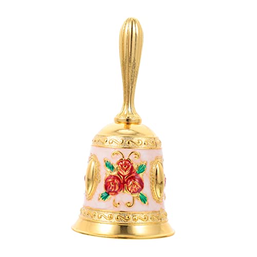 NUOBESTY Rosen glocken wedding bells handglocke tischglocken Serviceglocke Servierglocke Schreibtischklingel Spielglocke retro Kundenbedienung Glocke Bar rufen Glocke Zinklegierung Golden von NUOBESTY