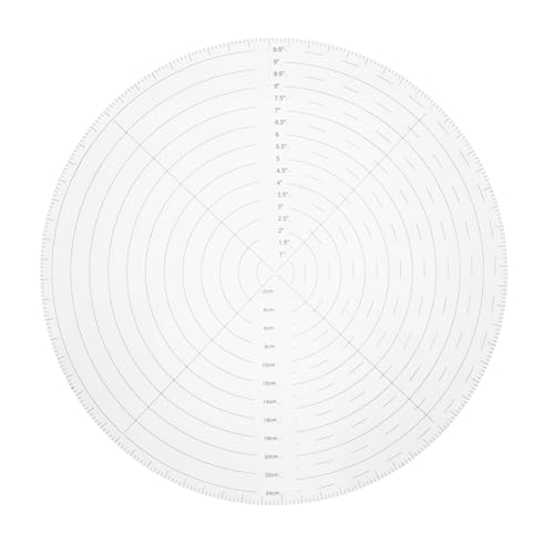 NUOBESTY Rundes Lineal aus Acryl Schneiderlineal Acryl Rundschablone Patchwork-Lineal Schneiderwerkzeug nählineal Flecken biegsame Dekoration Nähenvorräte klare Quiltvorlage Transparent von NUOBESTY