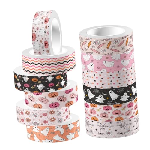 NUOBESTY Satz Halloween-dekoration Kürbisbänder Präsentieren Sie Verpackungsbänder Thanksgiving-washi-tape Tagebuchband Halloween-klebeband Kürbis Washi Tapes Geschenkband Aufkleber von NUOBESTY