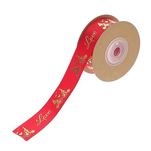 NUOBESTY Schleife Exquisites Geschenkband Band Für Blumenstrauß Geschenkverpackungsband Süßigkeiten Valentinsband Hochzeitsband Herz-wickelband Süßigkeitengeschenk Polyester Rot von NUOBESTY