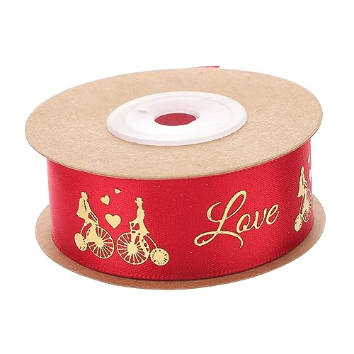 NUOBESTY Schleife Geschenkverpackungsband Hochzeitsband exquisites Geschenkband Hochzeitsdekoration Herz-Wickelband ribbon ripsband romantic Paketband dekoratives Geschenkband Polyester rot von NUOBESTY