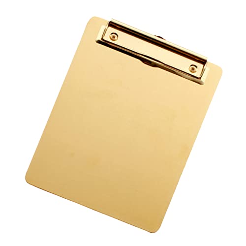 NUOBESTY Schreibtafel Papier Schreibtisch Brief hängendes Klemmbrett Meeting-Notizbuch write board büroklammern memo clip halter paper clip a5 Zwischenablage Datei Zwischenablage Golden von NUOBESTY