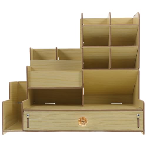 NUOBESTY Schreibtisch- Lieferungen Schreibtisch-organizer Aus Weißem Netzstoff Monitor Veranstalter Bleistifte Organizer Für Schreibtischschubladen Halter Light Brown Holz von NUOBESTY