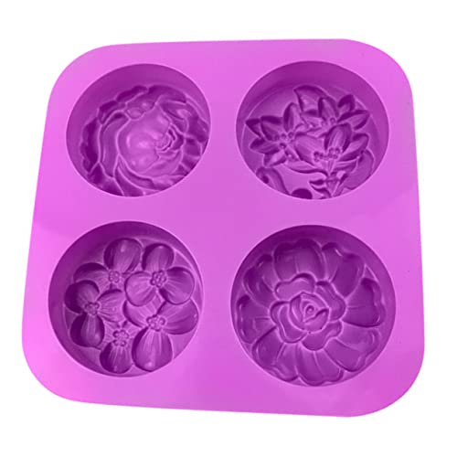 NUOBESTY Silikonform Formen Zum Backen Molde De Para Resina Blumige Backformen Lotusblüten-seifenformen Keksformen Schokolade Diy Formen Schokoladenformen Gummiform Violett Kieselgel von NUOBESTY