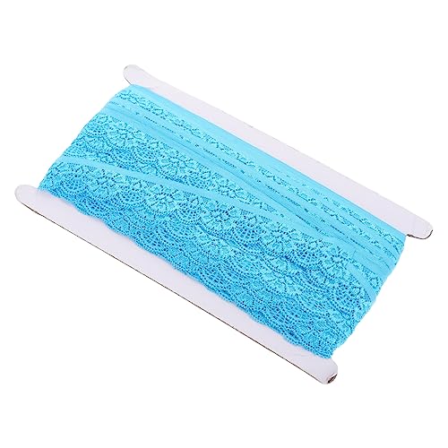 NUOBESTY Spitzendekoration Spitzentischdecke rechteckig Mesh-Kleid Stoff funkeln weißes Spitzenband Rock bastelzeug dekoring decor dekorativer Ausschnitt aus Spitze Spitzenbesatz Nylon Blue von NUOBESTY