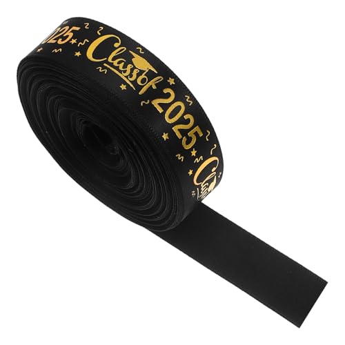 NUOBESTY Staffelungsband Dekoratives Band Gefälligkeiten Für Abschlussfeiern Bänder Zum Basteln Band Für Geschenkband Paketband Feiertagsband Abschlussband Polyester Black von NUOBESTY