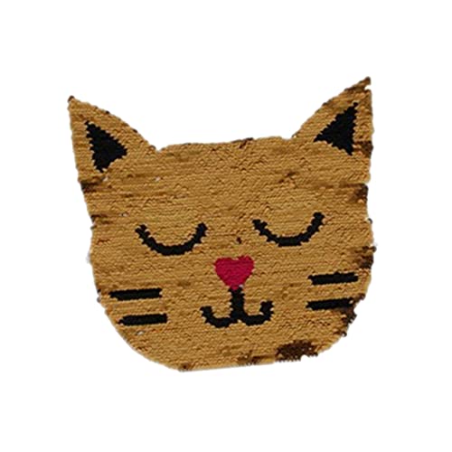 NUOBESTY Stoffpaste Gestickte Pailletten Stickerei-kits Stickset Für Anfänger Stickerei-starter-kit Flicken Für Kleidung Stickaufkleber Lustiges Stickset Katzenband Bestickt Sticktuchpaste von NUOBESTY