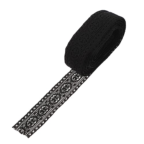 NUOBESTY Stretch-spitze Dekorative Leiste Selber Machen Band Bänder Schleife Paillette Schwarze Spitze Spitzenbesatz Breite Spitze Kleidungsspitze Fransen Stoff Schneiderei Black Nylongarn von NUOBESTY