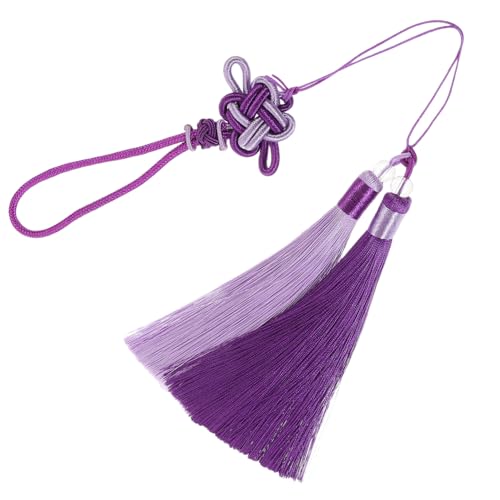 NUOBESTY Tai Chi Quaste Ohr hängendes Band schwarze Quasten Charme Gold Schmuckherstellung Tassel Fan Anhänger Tassel Basteln mit Quastenanhänger Chinesische Knotenquaste Polyester von NUOBESTY