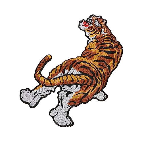 NUOBESTY Tiger-stickerei-patch Süße Aufnäher Kragen Gestickte Aufnäher Für Bekleidungsstücke Aufnäher Nähen Motive Stoff Wolf-patch Aufkleber Stickerei-applikationspatch Süßer Fleck von NUOBESTY