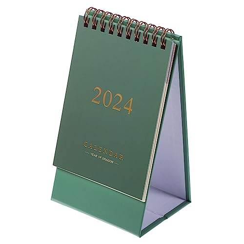 NUOBESTY Tischkalender 2024 Minikalender 2024 kleiner Tischkalender Digitaluhr schreibtischkalender tischkalender basteln staffelei deko Zeitplan Kalender Tischkalenderständer Papier Green von NUOBESTY