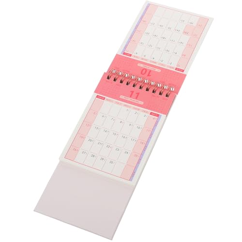 NUOBESTY Tischkalender 2024 digitale Wanduhr modern Desktop-Kalender und Zubehör retro Tage Uhren Bürobedarf büroartikel deko staffelei Tischkalenderständer kleine 2024-Kalender Papier Rosa von NUOBESTY