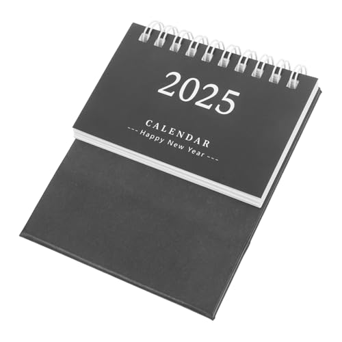 NUOBESTY Tischkalender 2025 Staffelei-kalender 2025 Tageskalender Für Den Schreibtisch Monat Kleine 2024-kalender Zeitplan Kalender Kleiner Wandkalender Mini-kalender 2025 Heim Black Papier von NUOBESTY