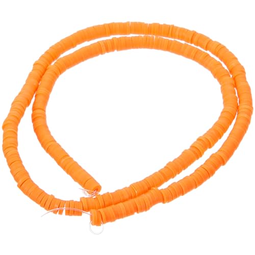 NUOBESTY Tonperlen Für Die Schmuckherstellung Flache Polymer-Heishi-Perlen Tonanhänger Für Diy-Armbänder Ohrringe Halsketten Schmuckherstellungszubehör Orange von NUOBESTY