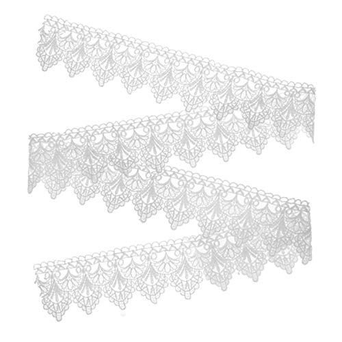 NUOBESTY Vintage Spitzenband Spitzenbesatz Zum Nähen Baumwollspitze Eingefasst Stoffspitze Hochzeit Spitzenbesatz Applizierte Spitzenborte Vintage-spitzenband Gestickt Kleidung Weiß Braut von NUOBESTY