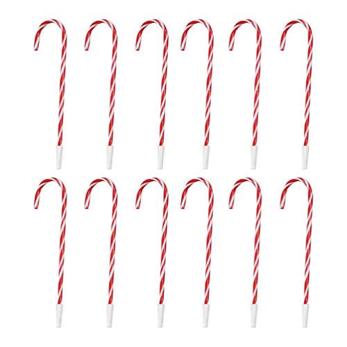 NUOBESTY Zuckerstangen Stift Weihnachten Kugelschreiber mit schwarzer Tinte für Weihnachten Urlaub Silvester Wohnkultur Party Geschenk (12 Stück) von NUOBESTY