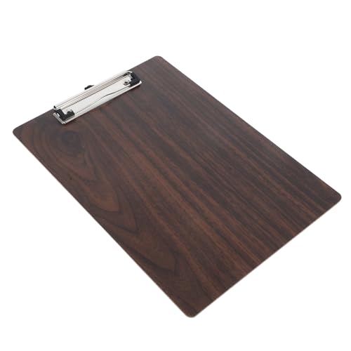 NUOBESTY Zwischenablage Zeichenbedarf Zeichenbrett Schreibblock Zeichenbrett Papptüten Pappband Holz Clipboard Zeichentafel Papierordner Dokumentenhalter mit Clips Holz und Edelstahl Coffee von NUOBESTY