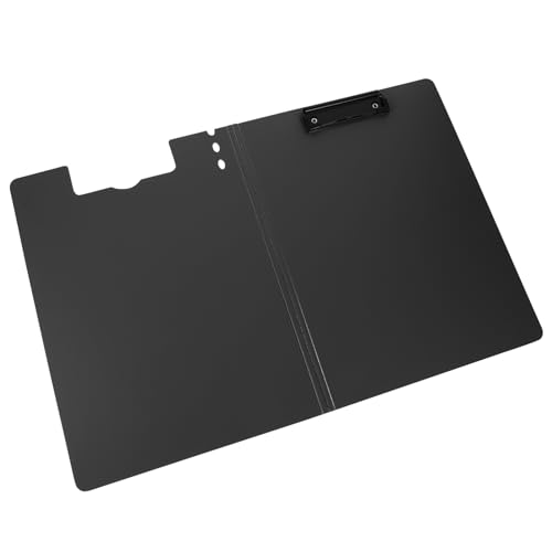 NUOBESTY a4 Ordner schwarze Zwischenablage Klemmbrett mit Speicher Papier kleines Klemmbrett Speicher-Zwischenablage Büroklammern Büro-Klemmbretter Office-Dokumentenclip Tafel PVC Black von NUOBESTY