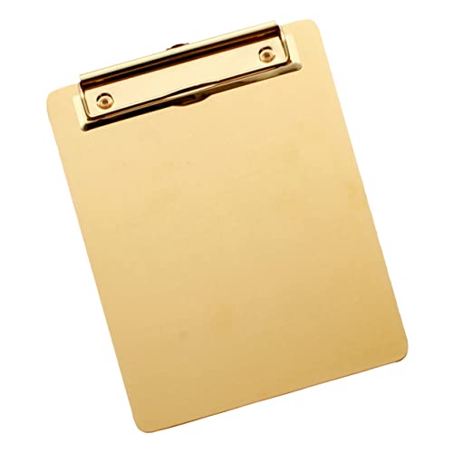 NUOBESTY a4 büroklammer brett Klassenzimmer-Klemmbretter Zwischenablage Klemmbretthalter Klemmbrett mit Speicher Planke write board büroartikel Papierhalter Klemmbrett A4-Klemmbrett Golden von NUOBESTY