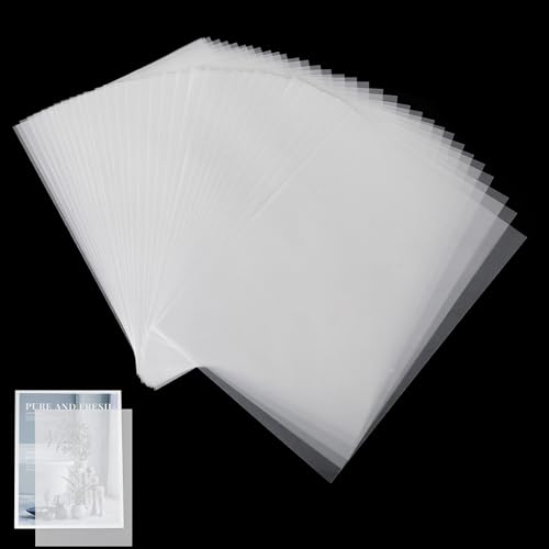 Weiß Transparentpapier 100 Blatt A4 Seidenpapier 50g/qm Pauspapier zum Bedrucken Tracing Paper Schnittmusterpapier für Architektenpapier, Verpacken, Zeichnen von NUOOO