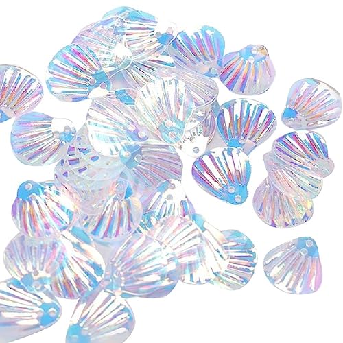 NURCIX Runde Flatback Gesichtsedelsteine Funkelnde Harz Muscheln Mini Glitzernde Kunstharz Bastelmuscheln Für Die Schmuckherstellung DIY Make Up von NURCIX