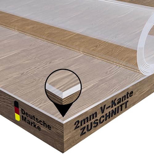 NURPELLE Tischfolie transparent Folie für Tisch-Versch. Größen/Wunschmaß - durchsichtige Tischdecke Tischschutz Glasklar Folie aus PVC - Vielseitig Einsetzbare (Breite 100 x Länge 100 cm) von NURPELLE