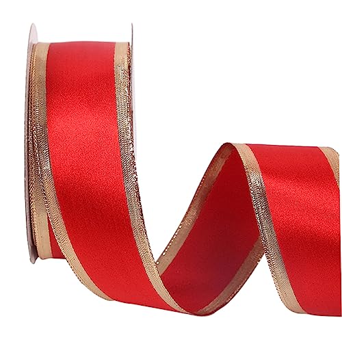 NUSITOU 1 Rolle Rote Blumen Geschenkband Verpackungsband Für DIY Dekoration Party Zubehör Geburtstagsgeschenke Curlingband Geschenkverpackung Ribbons Wrapper von NUSITOU