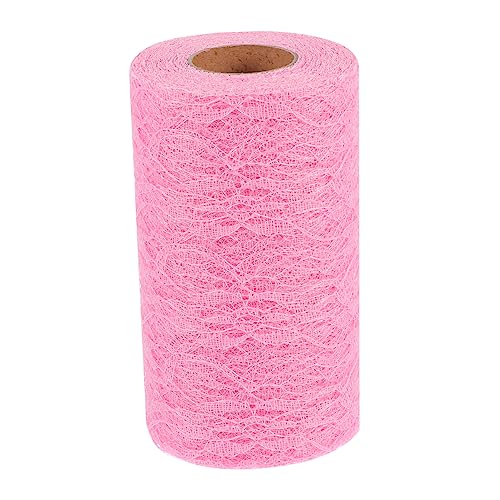 NUSITOU 1 Rolle Tüll Spitzenbesatz 15 Cm Breit Design Ideal Für Hochzeitsdeko Kleider Puppenkleidung 10 Meter Rosa von NUSITOU