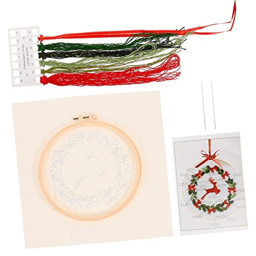 NUSITOU 1 Satz Weihnachtskreuzstich Stickpackungen Mit Weihnachtlichen Stempeln Stickset Zum Thema Weihnachten Stickerei Heimwerken Weihnachts-stickset Ornament-sets Baumwollkleidung von NUSITOU