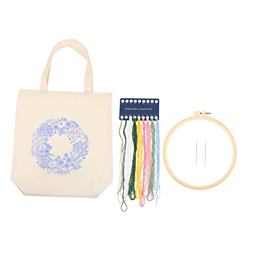 NUSITOU 1 Set Canvas Tote Bag DIY Kits Handwerk Stickerei Starter Kit Tasche von NUSITOU