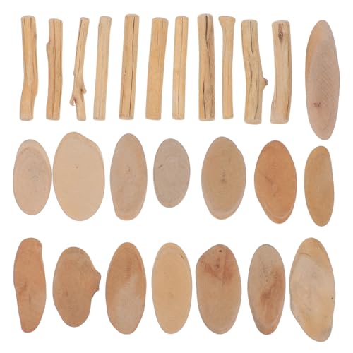 NUSITOU 1 Set Diy-bastelset, Holzstücke, Holzstäbchen, Natürliches Holz Für Handgefertigte Projekte, Holzscheitstäbchen Zum Basteln, Lange Holz-bastelscheibe, 400 G von NUSITOU