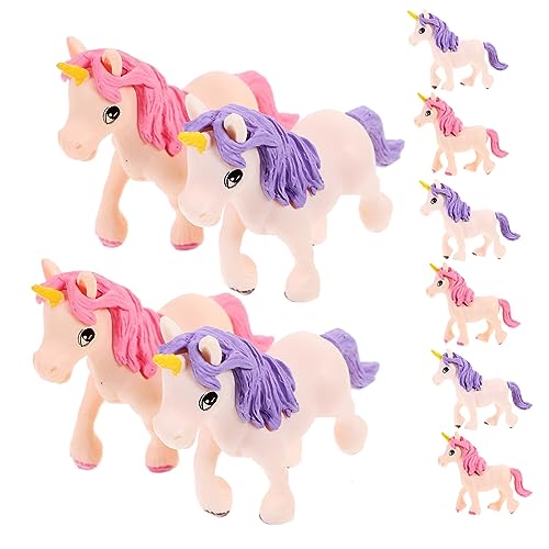 NUSITOU 10 Stück Mini Einhorn Statuen Aus Harz Einhorn Figur Für Kuchen Dekoration Und Miniatur Garten Bunte Einhörner 5 cm Party Deko von NUSITOU