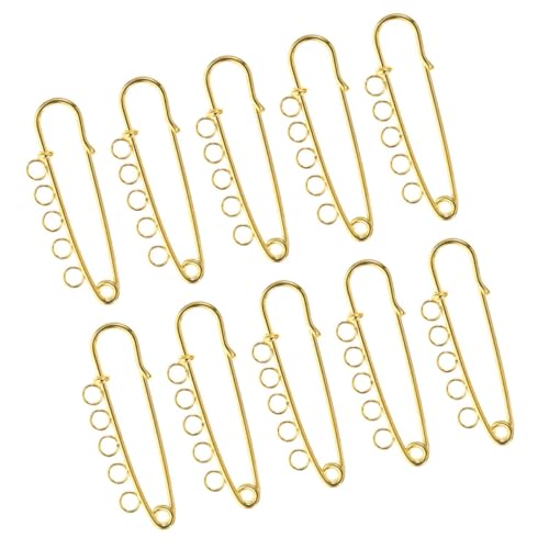 NUSITOU 10St Sicherheitsnadel Schmuckherstellungszubehör Decke Stift Brosche mit Sicherheitsverschluss Broschennadel zum Basteln Brosche für DIY Wäscheklammer selber Machen Metall Golden von NUSITOU