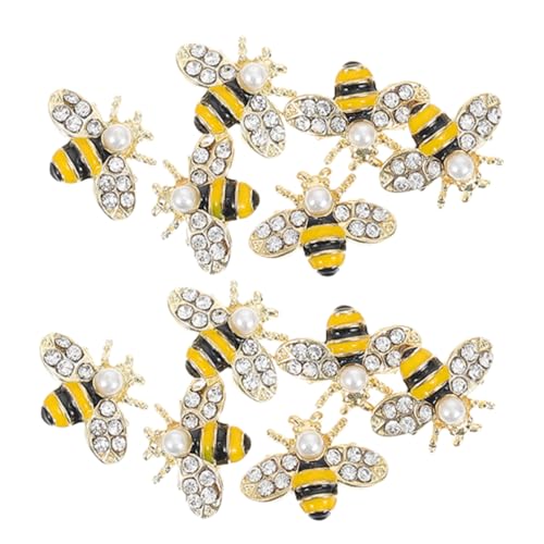 NUSITOU 12 Stück Bienen Nagelkunst Zubehör Bienen DIY Charms Nagel Charms Goldene Bienen Nagelkunst Charms Goldene Bienennägel Bienen Charms Goldene Biene Für Nägel Nagelkunst von NUSITOU