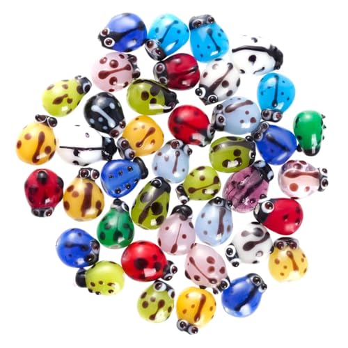 NUSITOU 150 Stk Marienkäfer Glasperlen Perlenschmuck Handgefertigte Perlendekor Handgefertigte Lampwork-perlen Diy-perlen Raumperlen Aus Lampwork Manuelle Bastelperlen Zierperlen Dekor von NUSITOU